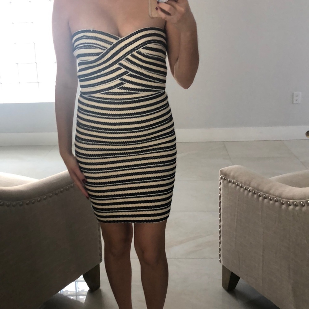Black and white bandage dress